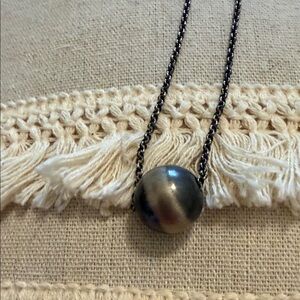 Large Single Navajo Bead on Necklace- Chain is 30”